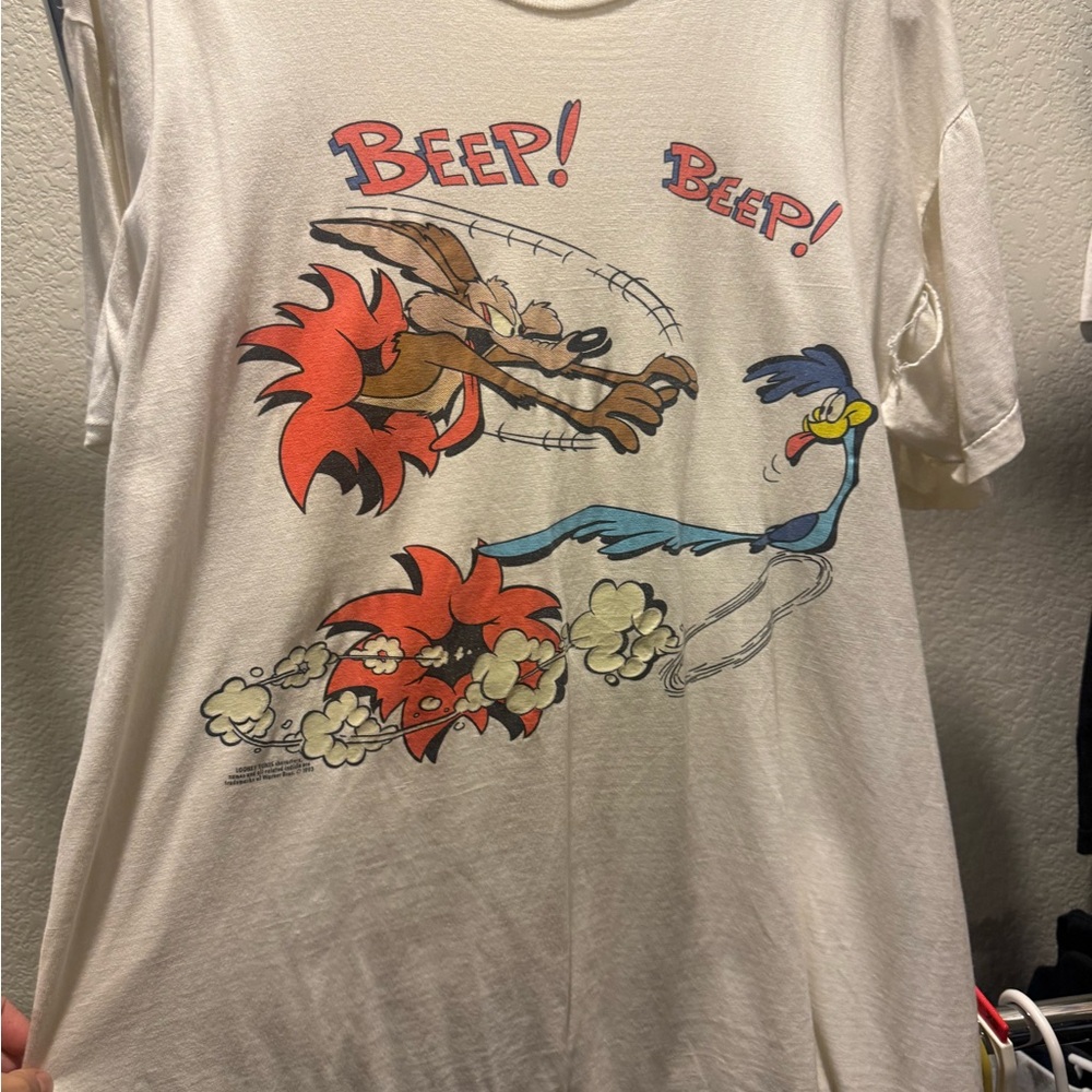 1993 Warner Bros. Looney tunes Road Runner & Wile E. Coyote Graphic Tee -
